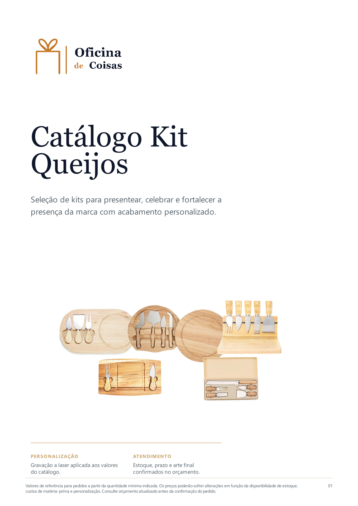 Capa do catálogo de kits e conjuntos executivos