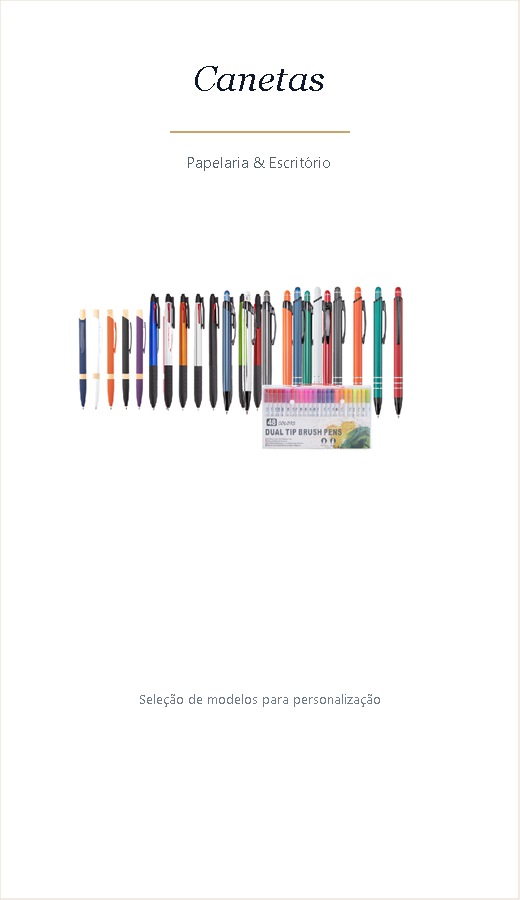 Produtos do catálogo de papelaria e escritório